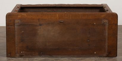 null 
Norman sideboard with two bodies in molded and carved oak, decorated with a...