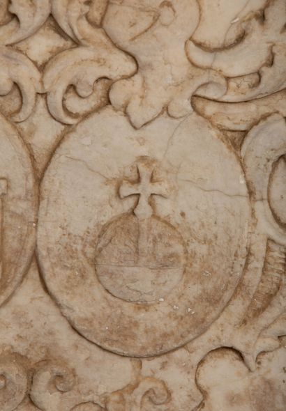 null 
Marble plaque with a coat of arms.




Austria, 17th or early 18th century.




H_...