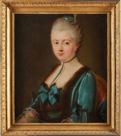 null French school around 1770.

Portrait of a lady in blue dress.

Canvas.

H_57,5...