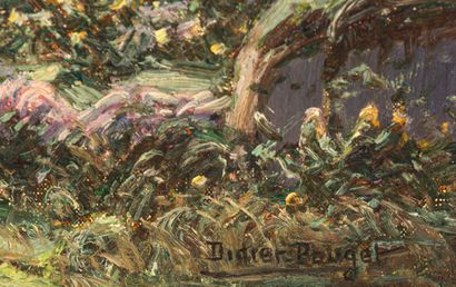 null William DIDIER POUGET (1864-1959).

Paysage de la Dordogne, bruyères en fleurs,...