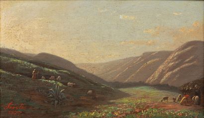 null Joseph SINTES (1829-1913).

Paysage algérien.

Huile sur toile, signée en bas...