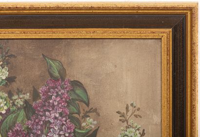 null HUTEAU, 1878.

Bouquet de lilas .

Huile sur plaque de porcelaine, signée et...