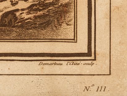 null Gilles DEMARTEAU (1722-1776) d'après François BOUCHER (1703-1770).

Scène galante...