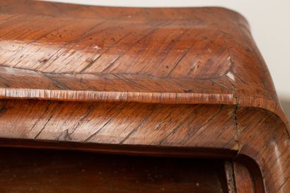 null Secretary slope marquetry and veneer with floral decoration.

A flap reveals...