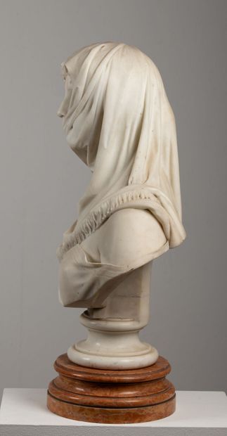 null Giosue ARGENTI (1819-1901).

Buste de femme au voile, 1875.

Sculpture en marbre...