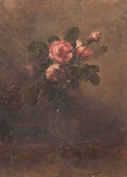 null Elisabeth MARTIN DES AMOIGNES (1858-1936), attributed to.

Bouquet of roses.

Oil...