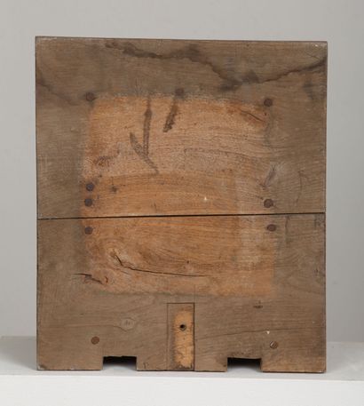 null Three important brackets of woodwork in oak.

19th century. 

H_71,5 cm W_49...