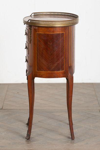 null Piece of furniture of living room of form drum in marquetry of wood of veneer.

Marble...