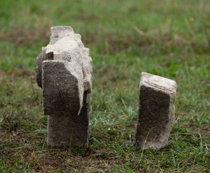 null Cross in old stone.

H_66 cm L_50 cm D_18 cm, accidents.

This lot does not...
