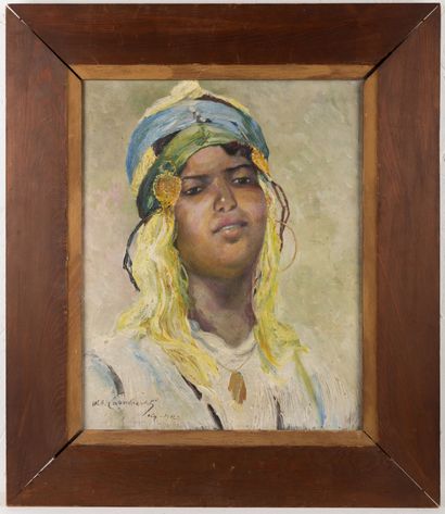 null William Adolphe LAMBRECHT (1876-1940).

Portrait of an oriental woman.

Oil...