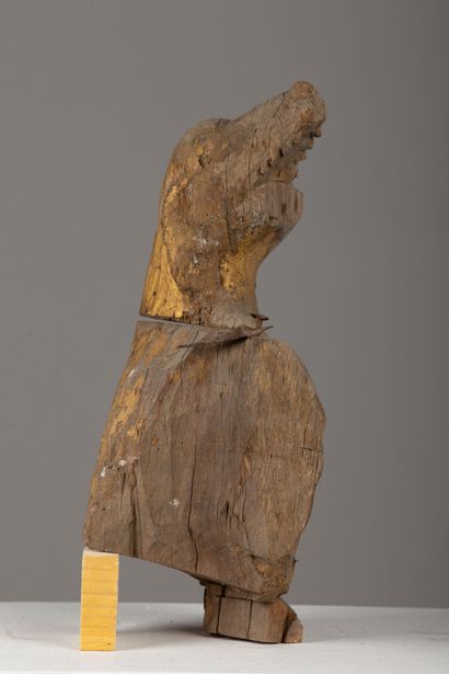 null Carved and gilded wood dog.

Element of a figure of Diana.

17th century.

H_35...