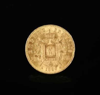 null Coin of 20 francs Gold Napoleon III.

1869.

6.49 grams