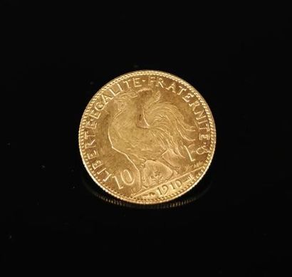 null Coin of 10 Francs gold with rooster.

1910.

3,25 grams