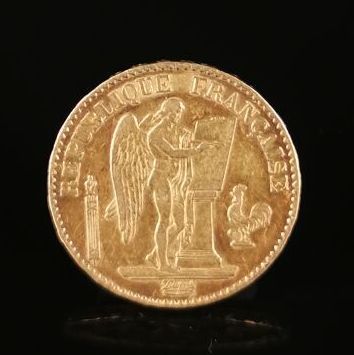 null 20 francs gold coin with the Genie.

1876.

6.45 grams