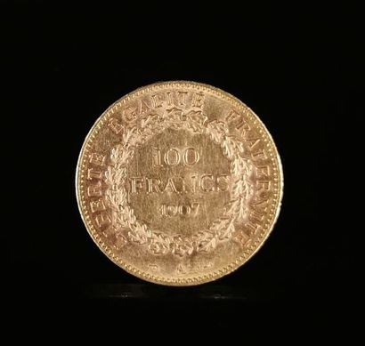 null Coin of 100 Francs gold with the Genie.

1907.

32.34 grams