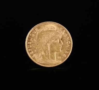 null Coin of 10 Francs gold with rooster.

1910.

3,25 grams