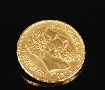 null 20 francs gold coin Leopold II, King of the Belgians.

1871.

6.45 grams
