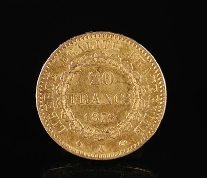 null 20 francs gold coin with the Genie.

1876.

6.45 grams
