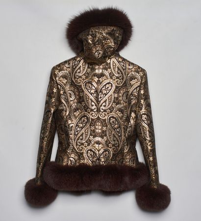 null CELINE par MICHAEL KORS - Automne - hiver 2000.

Veste à capuche en broché de...