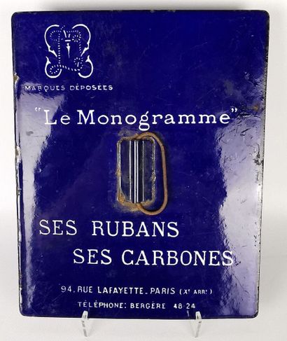 ANONYME - 1912/1963.

Plaque émaillée indigo...