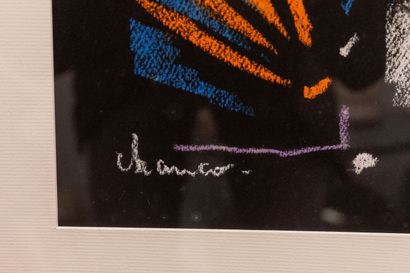 null Roland CHANCO (1914-2017).
Personnage sur fond vert, 1951.
Pastel sur papier...