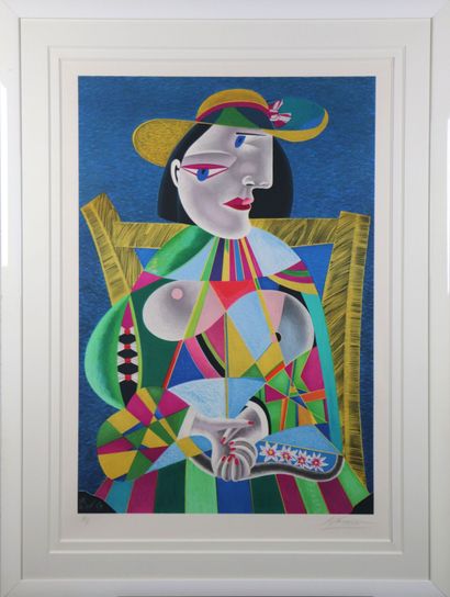 null Mikhail CHEMIAKIN (né en 1943).
Picasso mis à neuf 3.
Lithographie, signée au...