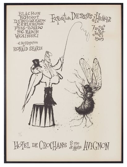 null Ronald SEARLE (1920-2011).
Hôtel de Crochans, 1969.
Lithographie en noir, justifiée...