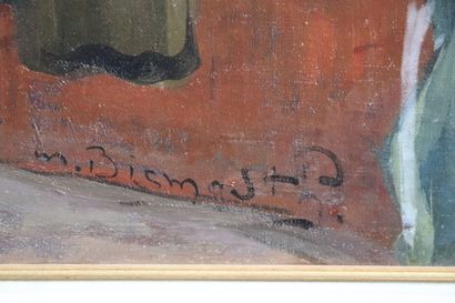 null Maurice BISMOUTH (1891-1965).
Rabbin lisant.
Huile sur toile, signée en bas...