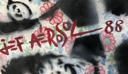 null Jef AEROSOL (né en 1957).
Out of Reach (Portraits d'Elvis Costello) - 1988.
Pochoir...