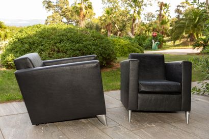 null Philippe STARCK (born in 1949).
Pair of armchairs Len Niggelman - 1985.
Structure...