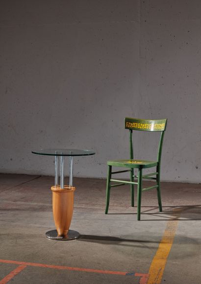 null Alessandro MENDINI (1931 - 2019).
Belep chair - 1995.
Screen printed and green...