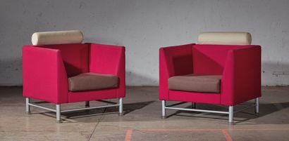 null Ettore SOTTSASS (1917 - 2007).
Pair of East Side armchairs - 1982.
Structure...