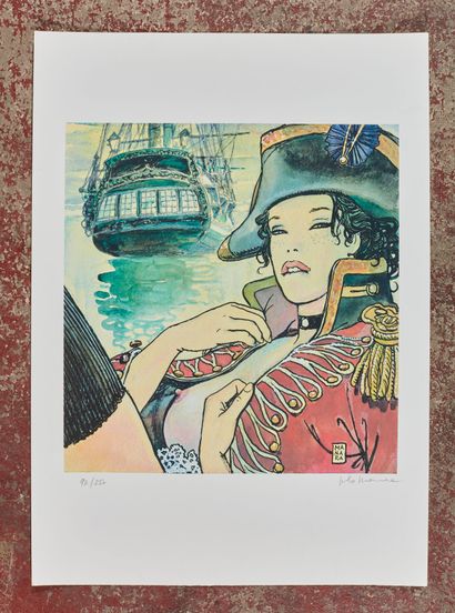 null Milo MANARA (né en 1945).
Molly Malone aguicheuse (El Gaucho).
Lithographie...