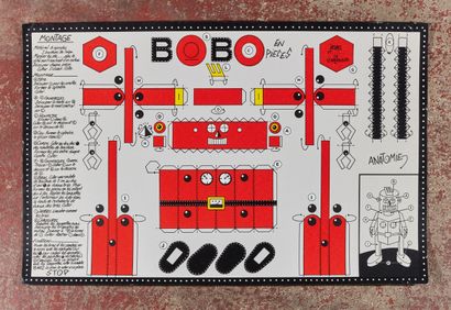 null Gilles CENAZANDOTTI (né en 1966).
Bobo le Robot en pièces - 1991.
Sérigraphie...
