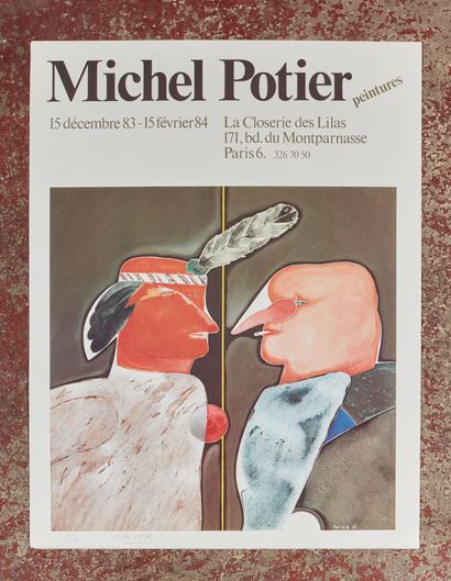 null Michel POTIER (né en 1941).
Peintures - 1982-84.
La Closerie des Lilas.
Lithographie...