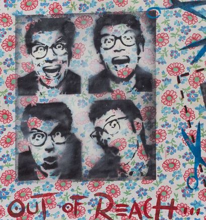 null Jef AEROSOL (né en 1957).
Out of Reach (Portraits d'Elvis Costello) - 1988.
Pochoir...