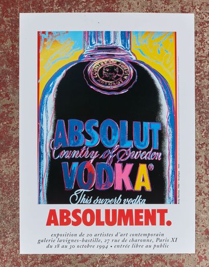 null Andy WARHOL (d'après).
Absolument. (Absolut vodka) - 1986.
Affiche pour l'exposition...