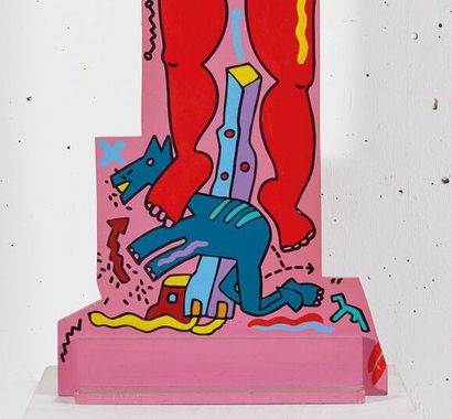 null Jean-Luc JUHEL (born in 1953).
Totem - 1992.
Acrylic on wood.
Signed and dated.
H_100...