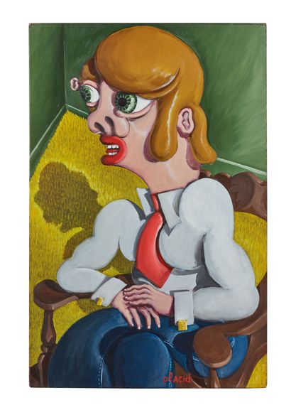 null PLACID (born in 1961).
Portrait - 1990.
Oil on canvas.
Signed lower right.
Titled...