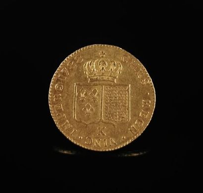 null Louis XVI Double louis au buste nu en or. 
Écu France et Navarre.
1788 K 