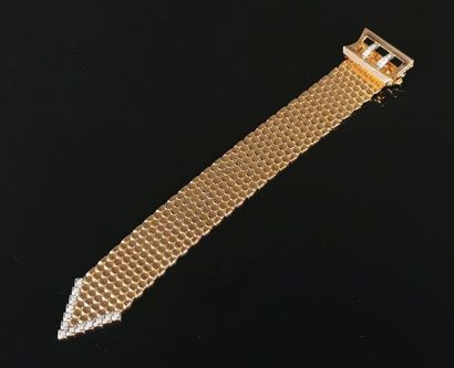 null Bracelet ceinture en or et platine à cinq crans de fermeture, la flèche et le...
