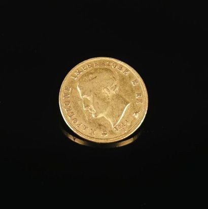 null Pièce de 40 lires or Napoleone Imperator, tête nue.
1814.
12.85 grammes
