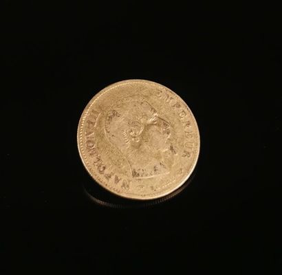 null Pièce de 10 Francs or Napoléon III, tête nue.
1859.
3.17 grammes