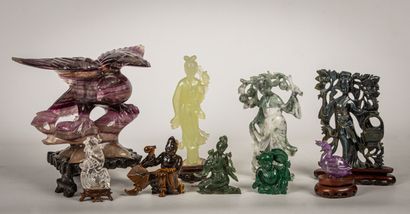 CHINE, XXème siècle.
Réunion de neuf statuettes...