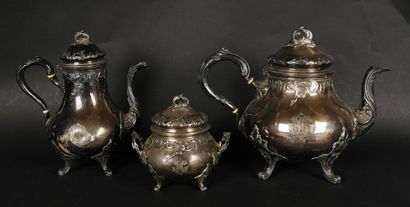 Part of a silver tea and coffee service with...