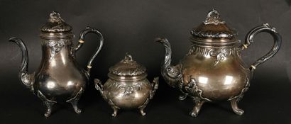 null Part of a silver tea and coffee service with rocaille decoration including a...