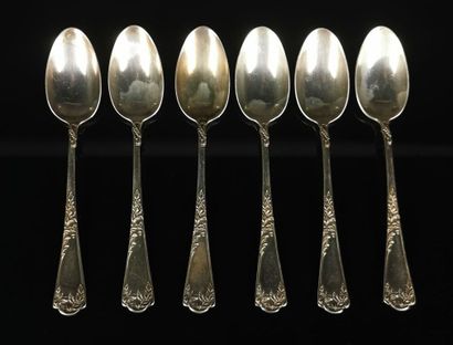PUIFORCAT.
Suite of six silver coffee spoons...