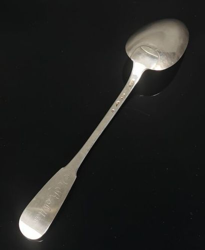 null Stew spoon in silver XVIIIth century, uniplat model.
Master goldsmith : M.P.L.,...