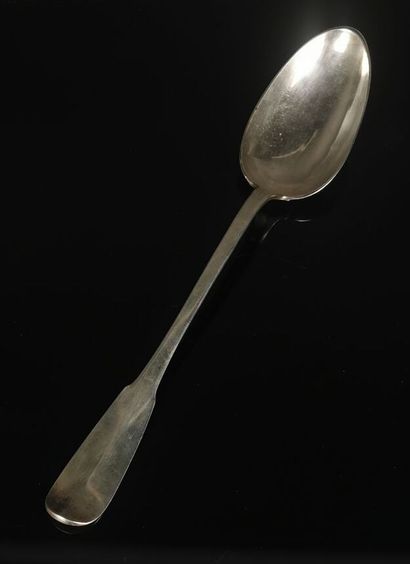 Stew spoon in silver XVIIIth century, uniplat...