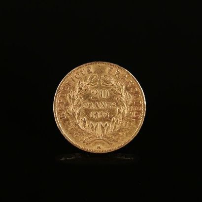 Pièce de 20 francs or Louis Napoléon Bonaparte.
1852...
